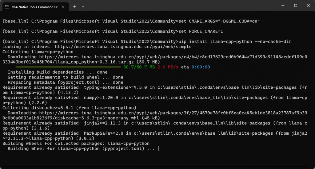 在Windows系统编译llama-cpp-python – STLIN的博客